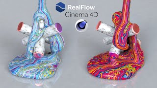 C4D Tutoial  Smooth Melting Animation Realflow Cinema 4D [upl. by Iddo]