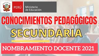 CONOCIMIENTOS PEDAGÓGICOS NOMBRAMIENTO DOCENTE 2021CONTRATA DOCENTE 20222023 [upl. by Ahsinauq]