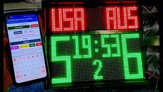 Scoreduino Digital Scoreboard P10 six displays with innings team names timer and score [upl. by Aruasor4]