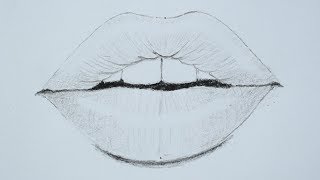 How to draw lips using pencil for beginners [upl. by Nomi575]