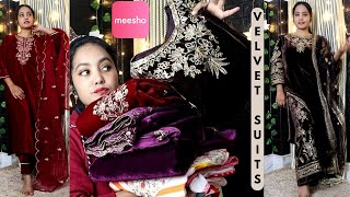 Meesho Velvet Pakistani Suit  Winter Wear Haul  Party Wear Haul  Meesho Velvet Haul  Meesho [upl. by Alram]