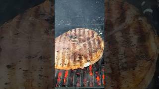 How to Grill Ham Steak Over Oak Fire [upl. by Lezned]