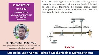 24 Chapter 2  Strain  Mechanics of Materials by RC Hibbeler [upl. by Reine]