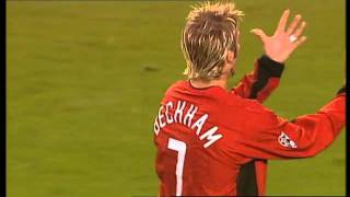 David Beckham Goal 27082002 UEFA CL Man United v Zalaegerszegavi [upl. by Martynne806]