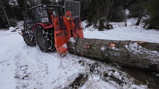 FPV Sturmholzbringung Teil2  Baumbergung aus Bachbett  Tiger Massey Ferguson Husquavarna Forst [upl. by Ahern220]