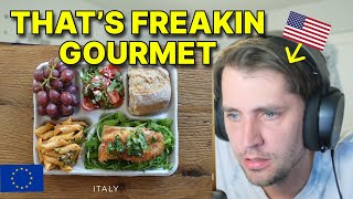 American reacts to Other Countries School Lunches [upl. by Suoiradal]