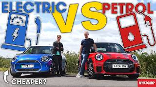 ELECTRIC vs PETROL CAR – which is REALLY cheaper NEW Mini Cooper review  What Car [upl. by Tezile]