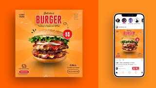 Photoshop Tutorial  Social Media Food Post Design [upl. by Ecniv]