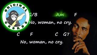 Bob Marley  No Woman No Cry  Chords amp Lyrics [upl. by Ahsinut864]