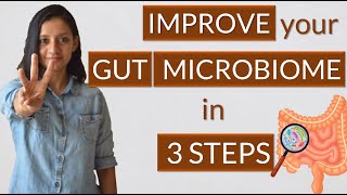 3 STEPS TO IMPROVE GUT MICROBIOME  Improve gut bacteria diversity [upl. by Iznil]