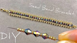 Seed Bead Bracelet Tutorial Beads Jewelry Making for Beginners [upl. by Aiken714]