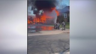 Troopers help to put out house fire in Lockport [upl. by Popper]