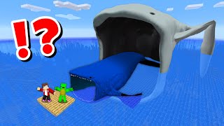 JJ and Mikey in The BLOOP MONSTER vs SEA EATER CHALLENGE in Minecraft  Maizen Minecraft [upl. by Sherburne]