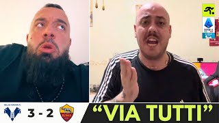 VERONA ROMA 3 2  I TIFOSI ROMANISTI NON CE LA FANNO PIÙ “ANDIAMO IN SERIE B…”  TIFOSIAMO [upl. by Milks505]