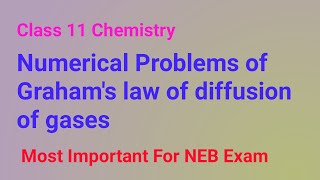 Numerical problems of Grahams Law diffusion of gases  state of matter [upl. by Sonja]