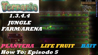 Terraria 1344 HOW TO  Build a HOME Jungle Farm  Plantera Life Fruits Bait  MORE  Episode 5 [upl. by Wsan]