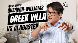 SherwinWilliams Greek Villa Vs Alabaster  How to choose Best Color Review [upl. by Arreip]