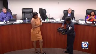 Pembroke Park mayor reacts to commissioner calling cops on her midmeeting claiming she had gun [upl. by Egwin720]