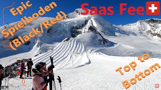 4K Skiing Saas Fee Epic Spielboden BlackRed Top to Bottom Wallis Switzerland GoPro HERO9 GPS [upl. by Moureaux]