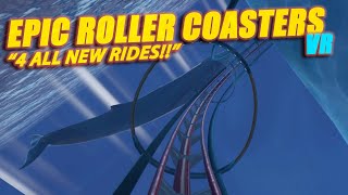 Epic Roller Coasters  VR  4 Newest Rides [upl. by Nosremaj24]