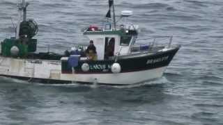 Fishing Vessel Labous Mor BR 643319 Videoed From MV Armorique Roscoff France 7th August 2013 [upl. by Maighdiln437]