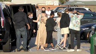 Angelina Jolie Takes Family to Nobu in Malibu [upl. by Reinal]