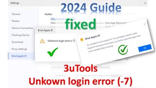 3uTools login error 7 fixed  2024 guide [upl. by Atila]