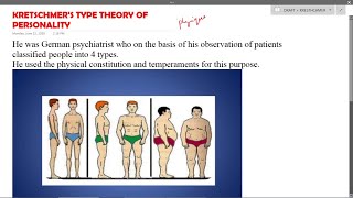 Krestchmers Theory of Personality [upl. by Htebasil]