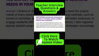 Teacher Interview Questions and Answers  Teacher Job Interview Questions [upl. by Eitsim910]