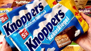 Chocolate Bar Knoppers  1 With Coconut Unwrapping [upl. by Mccormac]