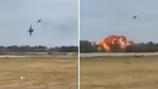 Aereo russo Su25 si schianta subito dopo il decollo in Crimea [upl. by Groveman614]