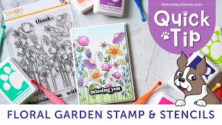 Color Stamps with Ease Floral Garden Stamp and Stencil Quick Tip [upl. by Micheline587]