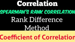 RankCorrelationCoefficient  Rank Difference Method  Spearmans Rank Correlation Hindi [upl. by Benedicta]