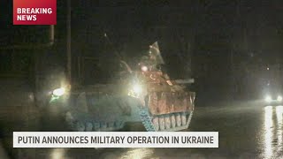 Explosions heard in Ukraine after Putin announces military operation [upl. by Livesay]