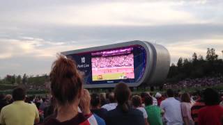 Mo Farah winning Olympic 5000m seen from Park Live [upl. by Galateah]