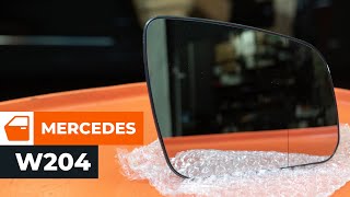 How to change glass for wing mirror MERCEDES W204 TUTORIAL AUTODOC [upl. by Drarehs493]