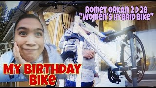 Ep 110 Birthday Gift UNBOXING ROMET ORKAN 2 D 28 WOMEN´S HYBRID BIKE WHITE LIGHT BLUE FRAME 17 [upl. by Yllor11]