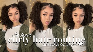 CURLY HAIR ROUTINE  3c hair type  in depth tutorial [upl. by Anirbed444]