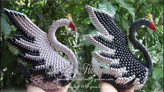 3D Origami Swan Tutorial  cómo hacer un cisne de origami 3D [upl. by Granny56]