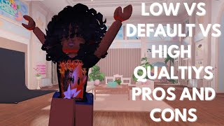 Low vs Default vs high pros and cons ROBLOX DTI [upl. by Rothmuller]