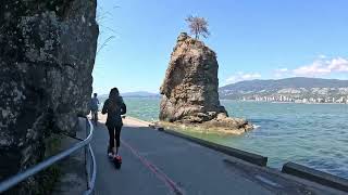 Vancouver Stanley Park Seawall Escooter Tour 4K [upl. by Cowden]