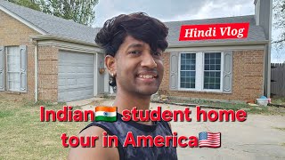 Indian 🇮🇳 student Room Tour in America 🇺🇸  Hindi Vlog  adiiinamerica [upl. by Sukramal520]