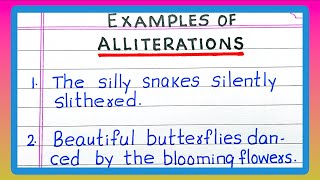 Examples of Alliterations  5  10 Examples of Alliteration in English [upl. by Linnette]