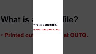 what is a spool file in AS400 [upl. by Alekal]