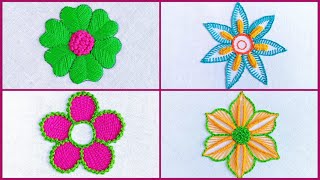 Amazing All over Flower Hand Embroidery Designs  4 FourAll over Flower Design Stitches Tutorial [upl. by Rolandson]