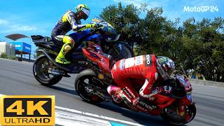 Motogp gameplay 2024 Pc 4k Experience Valentino Rossis Aggressive Racing At Laguna Seca [upl. by Adria]