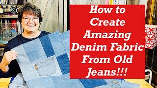 How to Create Amazing Denim Fabric from Old Jeans [upl. by Esilec]