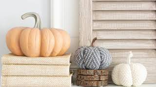 How to decorate your fall fireplace mantel in neutral colors and add texture cute pumpkins and leav [upl. by Fritzie]