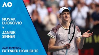 Novak Djokovic v Jannik Sinner Extended Highlights  Australian Open 2024 Semifinal [upl. by Acyre]