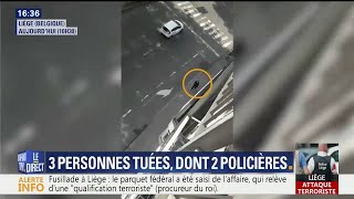 Attaque à Liège des vidéos montrent lassaillant déambulant dans les rues [upl. by Aylat]